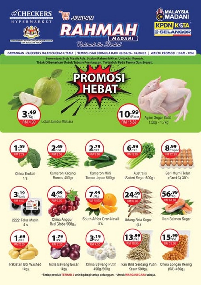 Checkers-Hypermarket-Rahmah-Madani-Sale 8–9 August 2026: Checkers Hypermarket Rahmah Madani Sale Promotion – Enjoy Affordable Groceries and Fresh Market Deals at Jalan Cheras Utama