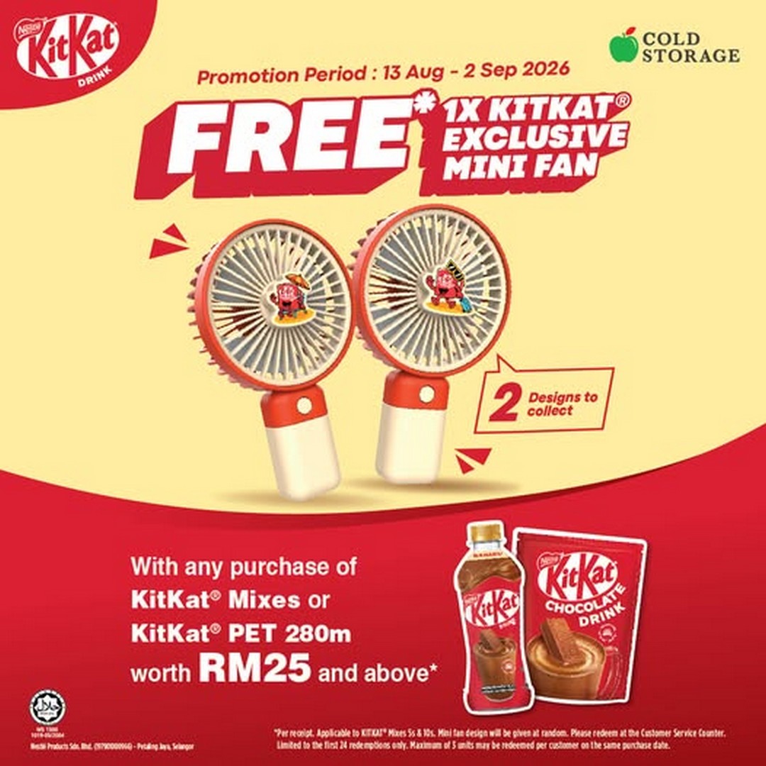 Cold-Storage-Malaysia-KitKat-Free-Exclusive-Mini-Fan-Promotion 13 August-2 September 2026: Cold Storage Malaysia: KitKat Free Exclusive Mini Fan Promotion with Selected KitKat Products