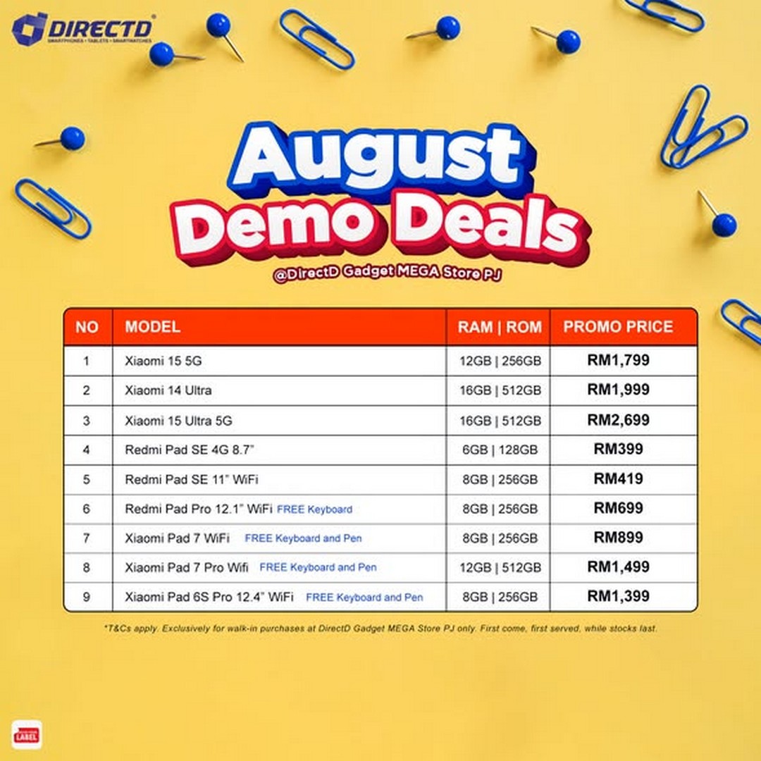 DirectD-August-Demo-Deals-Promotion-3 1-31 August 2026: DirectD: August Demo Deals Promotion at DirectD Gadget MEGA Store PJ with Limited-Stock Bargains