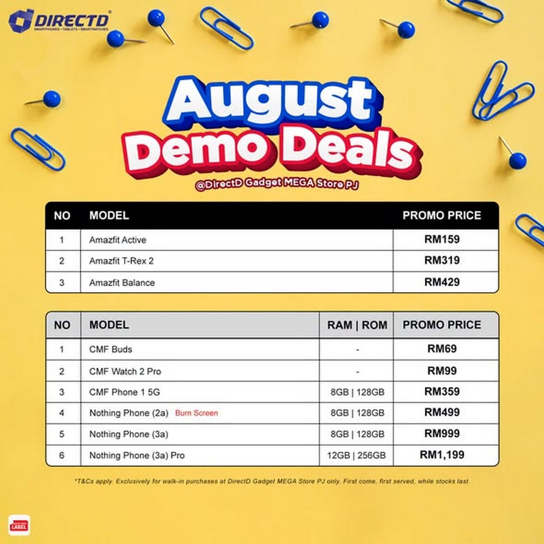 DirectD-August-Demo-Deals-Promotion 1-31 August 2026: DirectD: August Demo Deals Promotion at DirectD Gadget MEGA Store PJ with Limited-Stock Bargains
