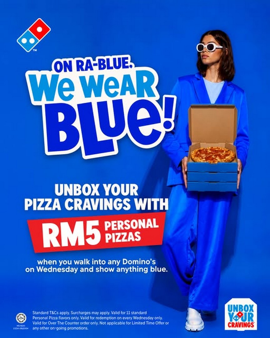 Dominos-Pizza-Malaysia-RM5-Personal-Pizza-Ra-Blue-Wednesday 12 August 2026 onwards: Domino’s Pizza Malaysia, RM5 Personal Pizza Ra-Blue Wednesday Promotion
