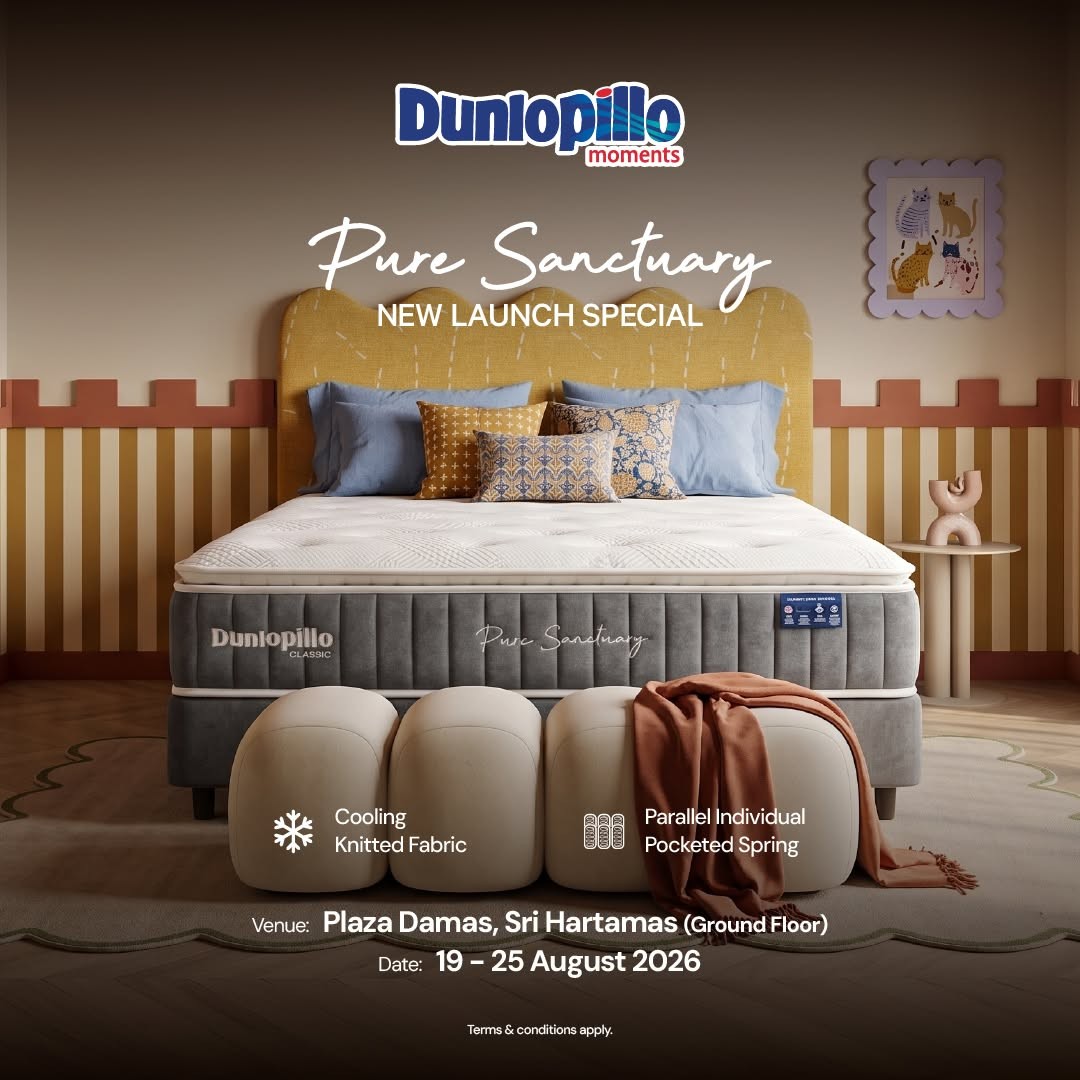 Dunlopillo-Malaysia-Merdeka-Mattress-Promotion-5 19-25 August 2026: Dunlopillo Malaysia: Merdeka Mattress Promotion with Buy 1 Free 2, Free Delivery and 0% Instalment at Plaza Damas