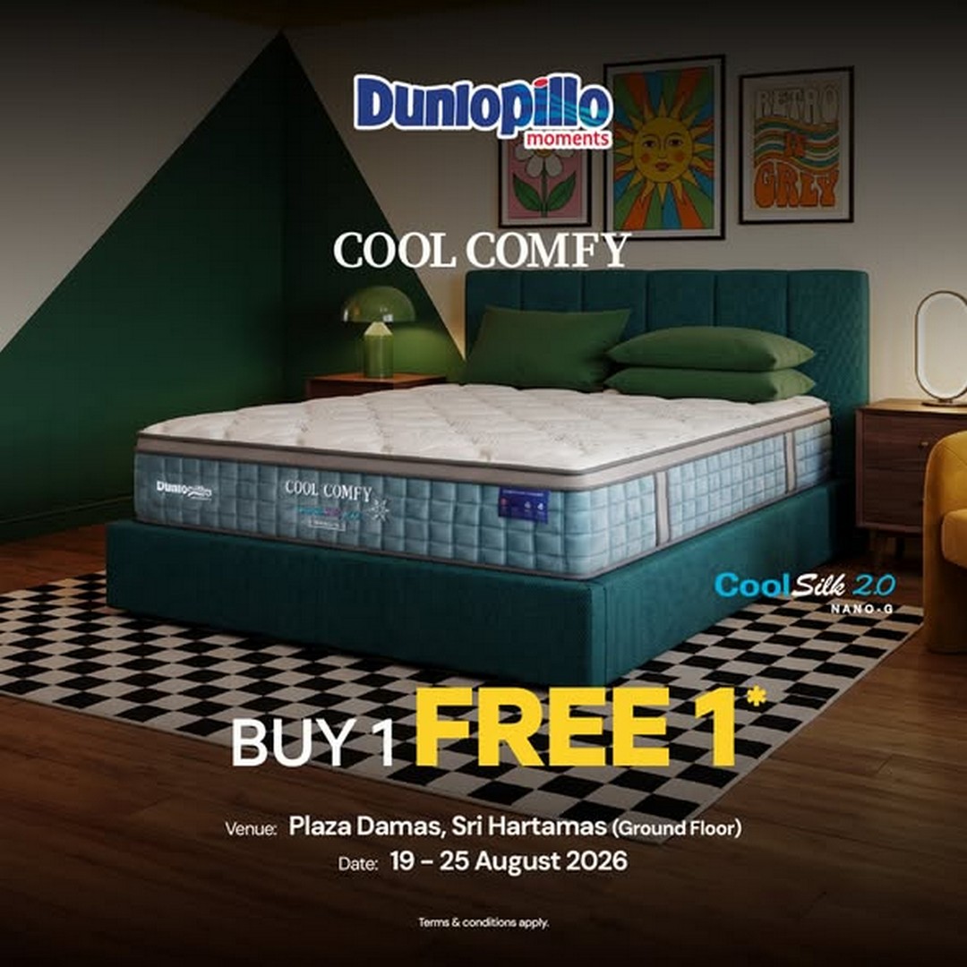 Dunlopillo-Malaysia-Merdeka-Mattress-Promotion 19-25 August 2026: Dunlopillo Malaysia: Merdeka Mattress Promotion with Buy 1 Free 2, Free Delivery and 0% Instalment at Plaza Damas
