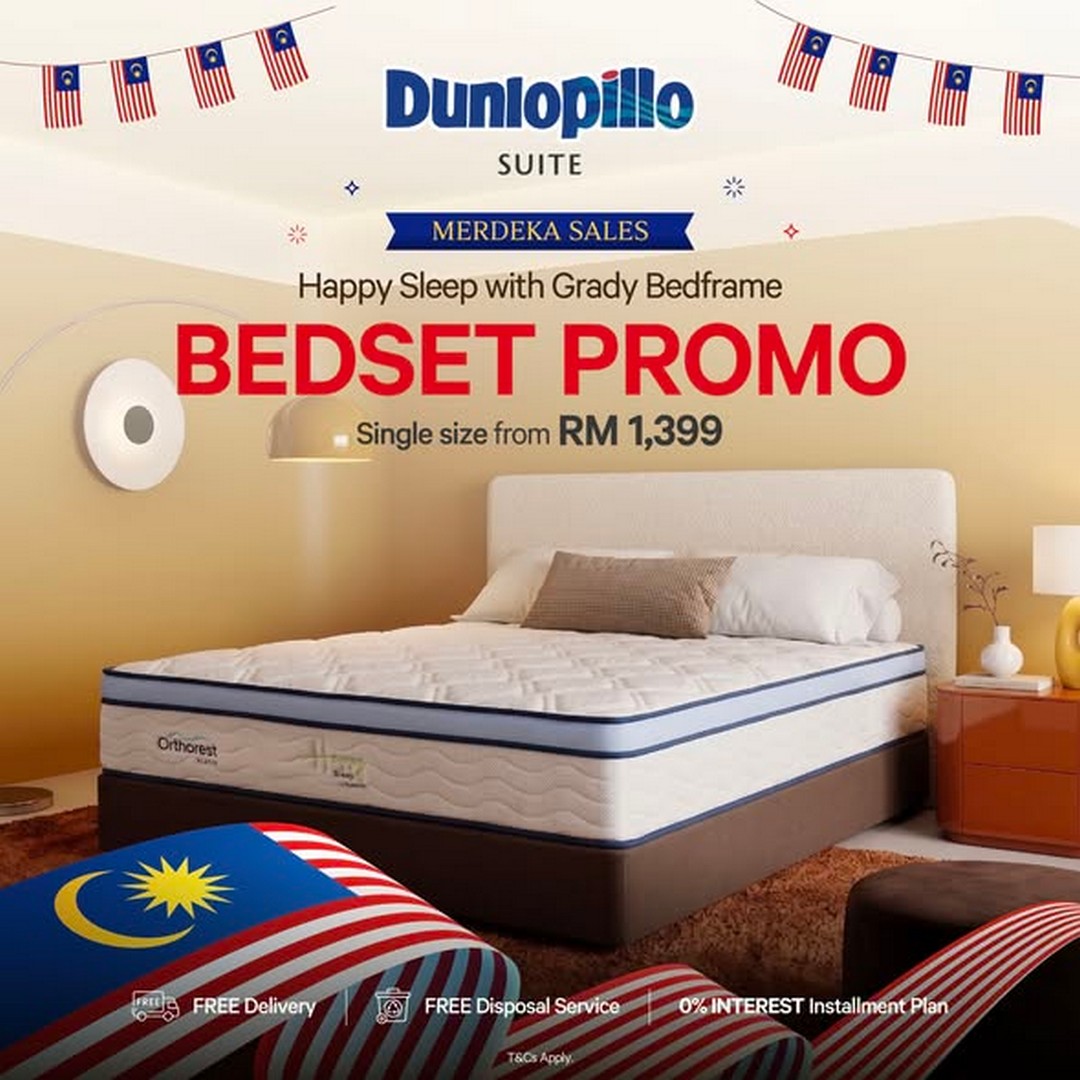 Dunlopillo-Malaysia-Merdeka-Sale-1 10 August 2026 onwards: Dunlopillo Malaysia Merdeka Sale – Bedsets from RM1,399, Pillows from RM25, Free Bedframe, Mattress, Pillows, Delivery & Disposal