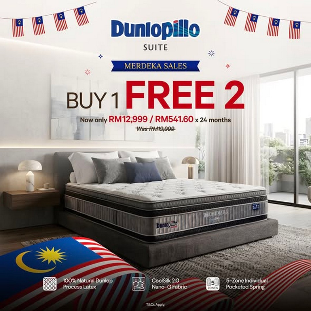 Dunlopillo-Malaysia-Merdeka-Sale-3 10 August 2026 onwards: Dunlopillo Malaysia Merdeka Sale – Bedsets from RM1,399, Pillows from RM25, Free Bedframe, Mattress, Pillows, Delivery & Disposal