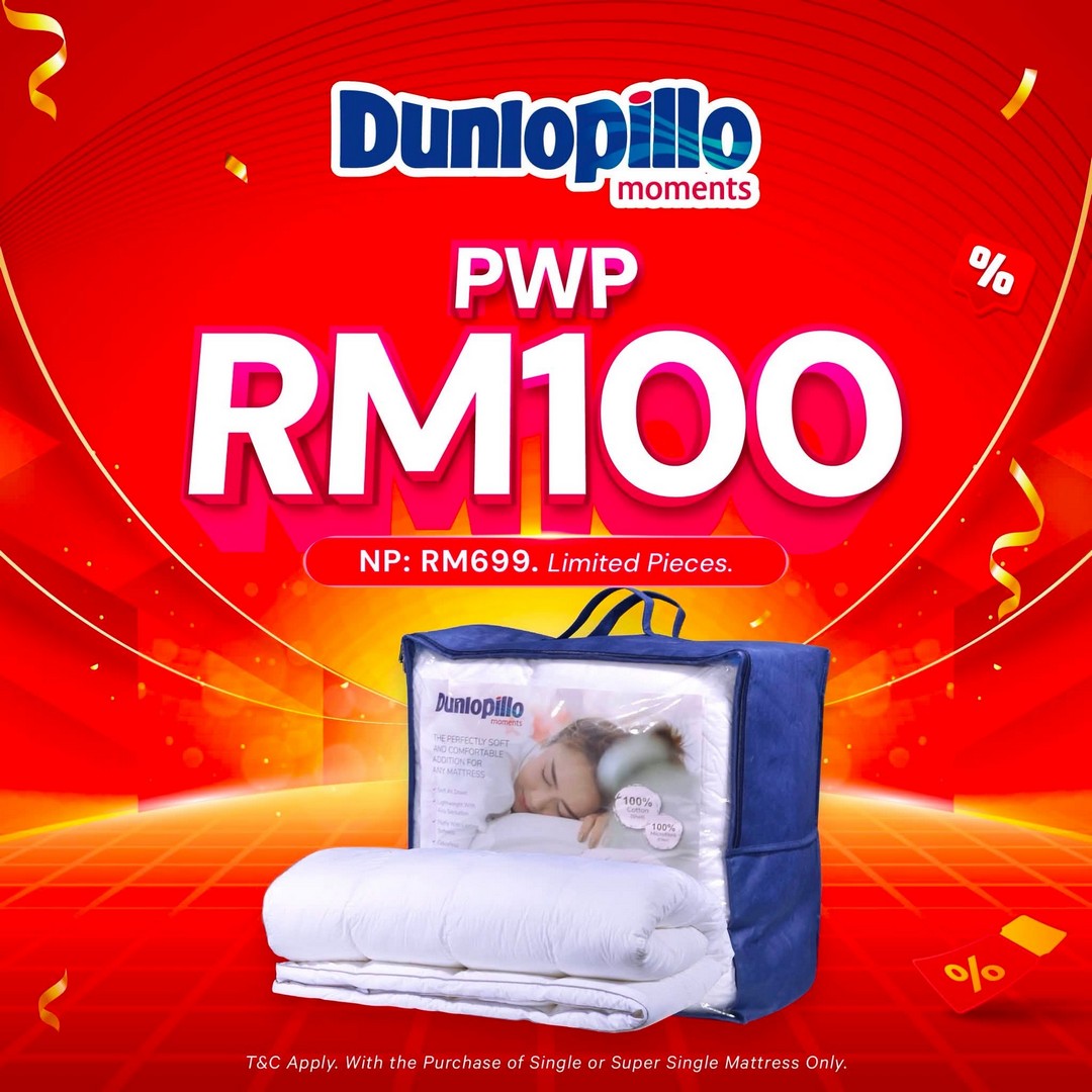 Dunlopillo-Malaysia-Warehouse-Sale-Promotion-with-Export-Stock-Overrun-7 5-16 August 2026: Dunlopillo Malaysia: Warehouse Sale Promotion with Export Stock Overrun Mattresses Starting from RM209 in Shah Alam