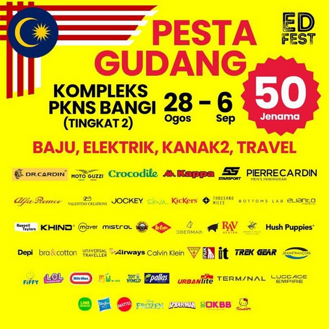 ED-Labels-Warehouse-Festival-Sale-at-PKNS-Bangi-Complex 28 August-2 September 2026: ED Labels Warehouse Festival Sale at PKNS Bangi Complex, 50 Brands and Great Bargains Under One Roof