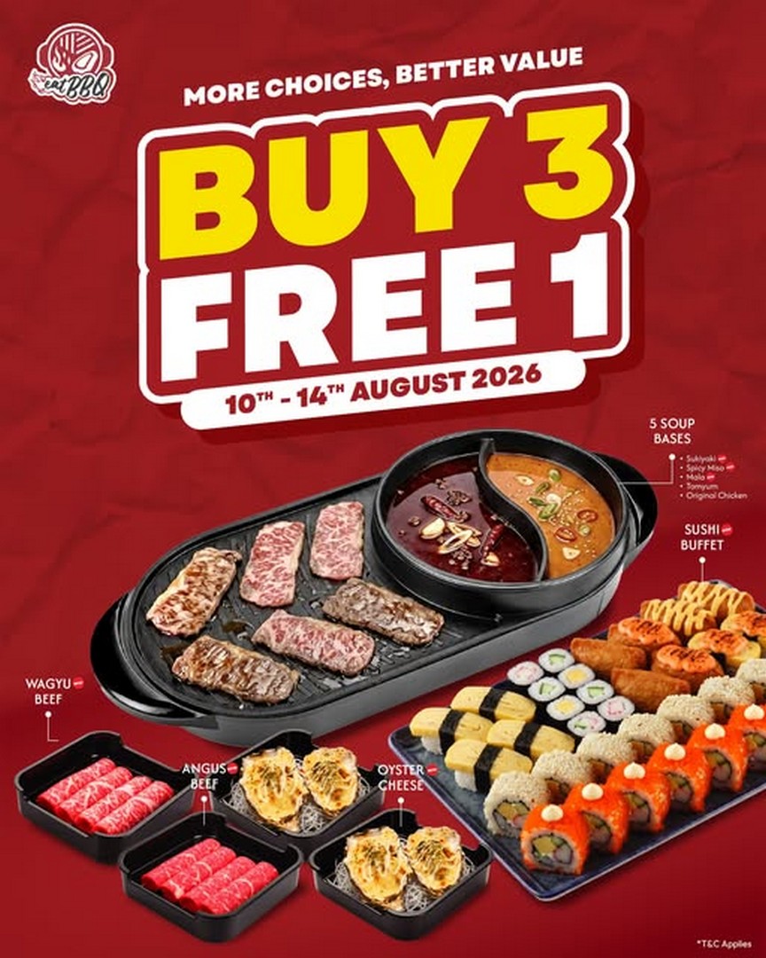 EatBBQ-Restaurant-Malaysia-3-Buy-1-Free-Buffet-Promotion 10-14 August 2026: EatBBQ Restaurant Malaysia 3 Buy 1 Free Buffet Promotion at Paradigm Mall PJ – Unlimited Sushi, Cheese Oyster and More