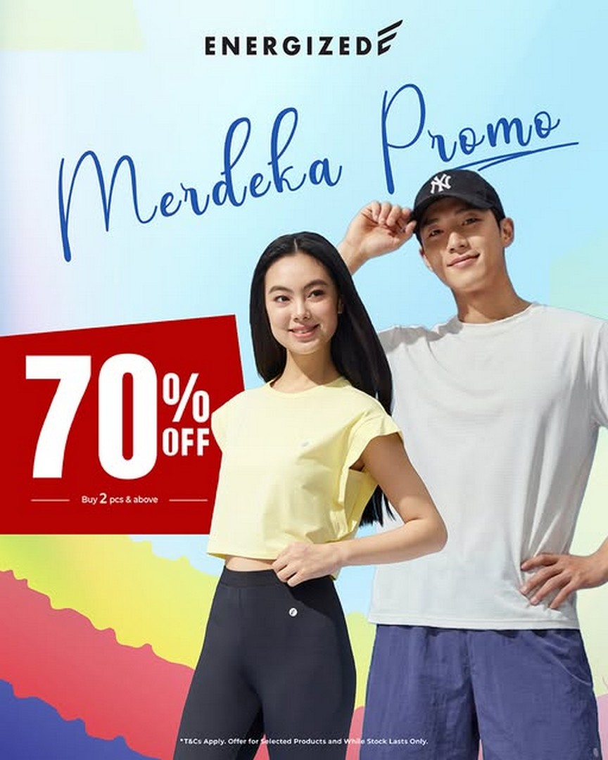 Energized-Sportswear-Merdeka-Deals-Promotion 24 August 2026 onwards: Energized Sportswear Merdeka Deals Promotion, Get 70% Off When Buying Every 2 Pieces of Sportswear