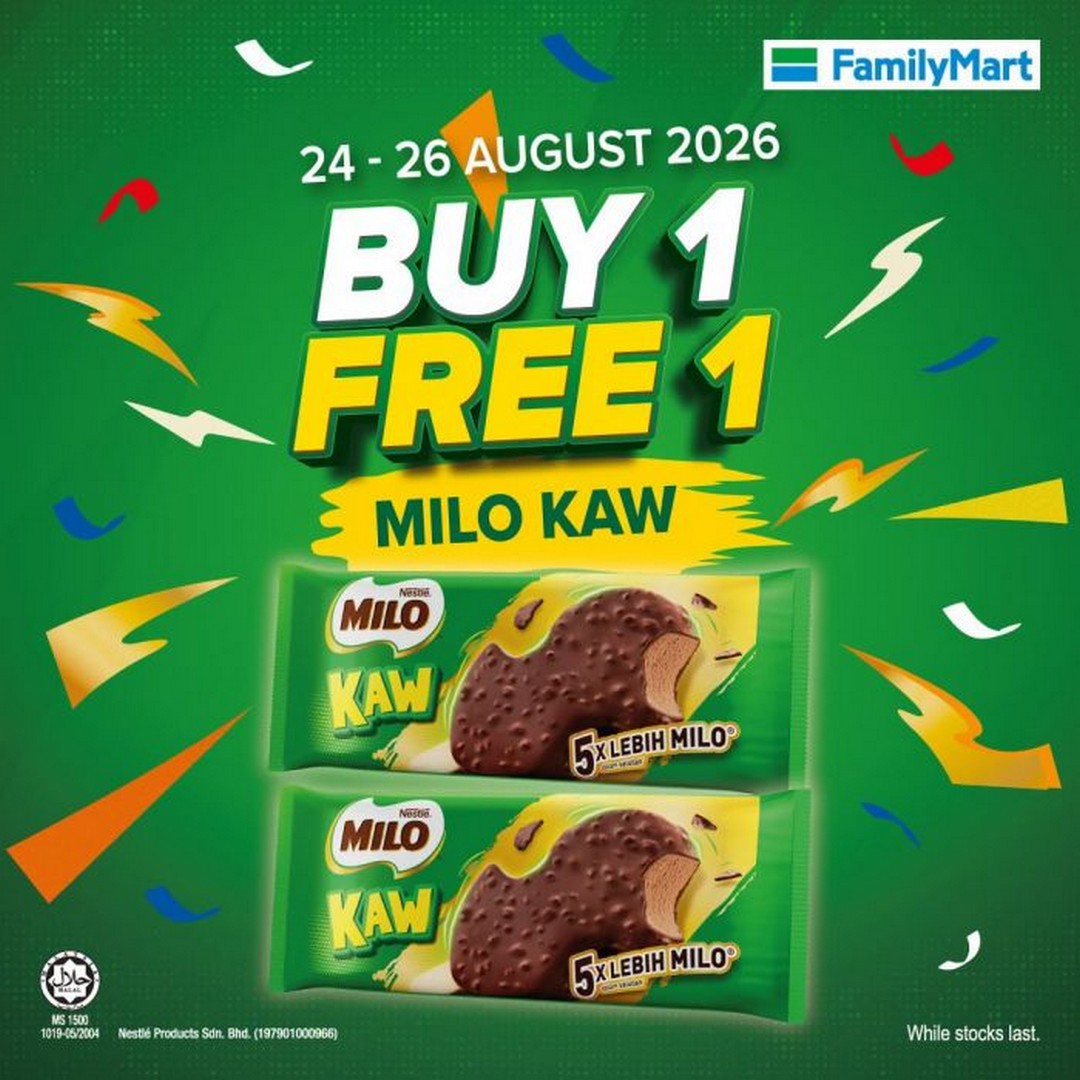 FamilyMart-Buy-1-Free-1-Nestle-MILO-Kaw-Stick-Ice-Cream-Promotion 24-26 August 2026: FamilyMart: Buy 1 Free 1 Nestlé MILO Kaw Stick Ice Cream Promotion from RM4.40