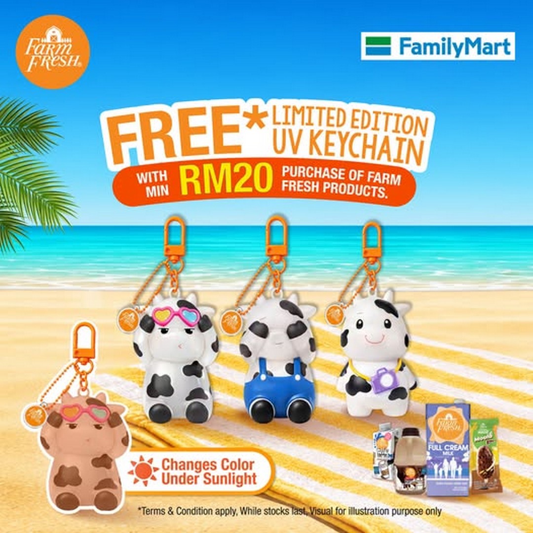 FamilyMart-Malaysia-FREE-MooMoo-UV-Keychain 11 August 2026 onwards: FamilyMart Malaysia: FREE MooMoo UV Keychain with RM20 Farm Fresh Purchase, Limited Edition Designs: Promotion
