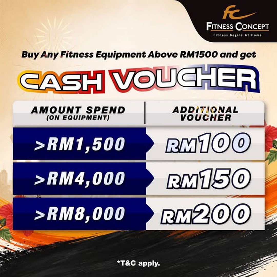 Fitness-Concept-Merdeka-Flash-Deals-Promotion-1 28-31 August 2026: Fitness Concept: Merdeka Flash Deals Promotion with Up to RM200 Cash Vouchers and Fitness Equipment Discounts