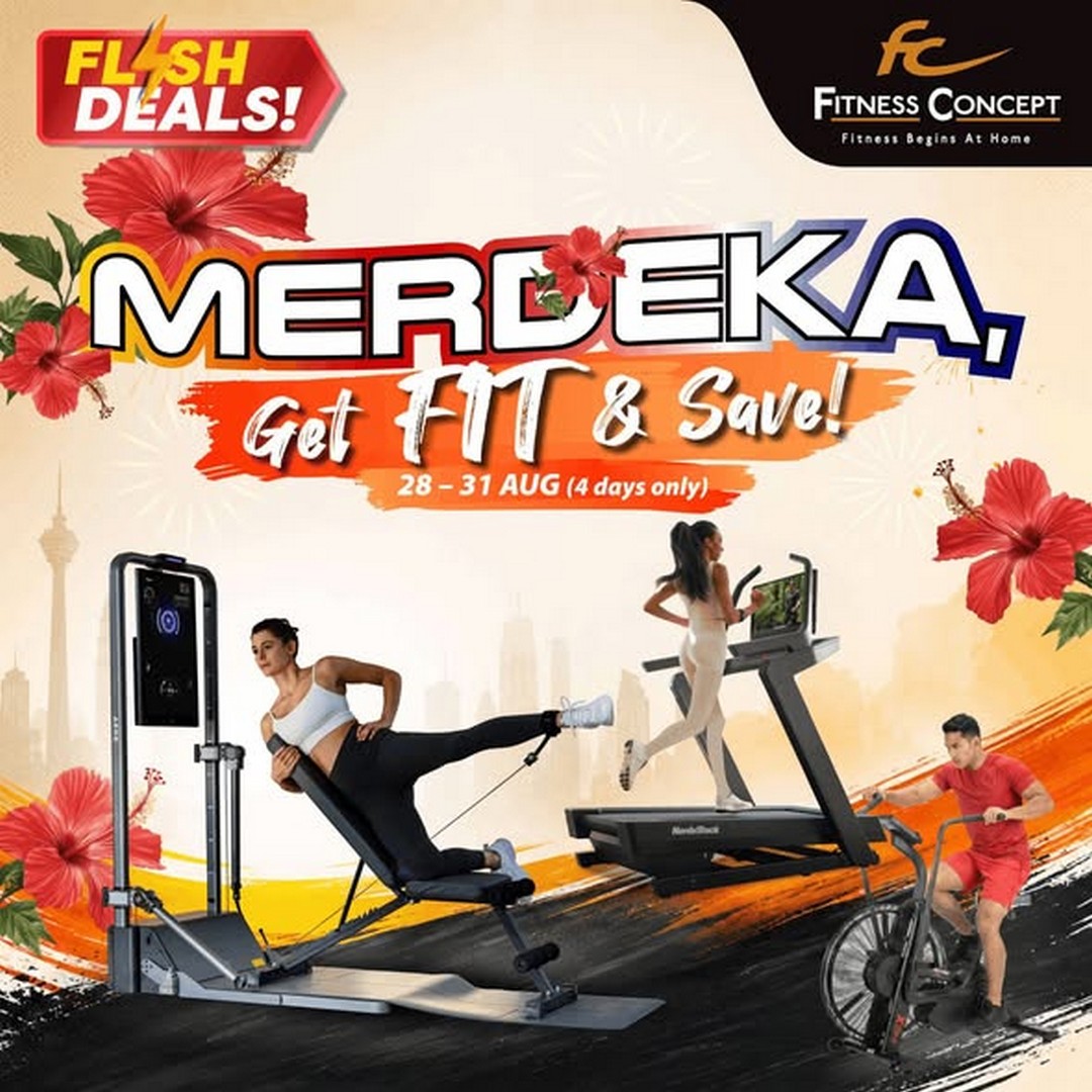 Fitness-Concept-Merdeka-Flash-Deals-Promotion 28-31 August 2026: Fitness Concept: Merdeka Flash Deals Promotion with Up to RM200 Cash Vouchers and Fitness Equipment Discounts