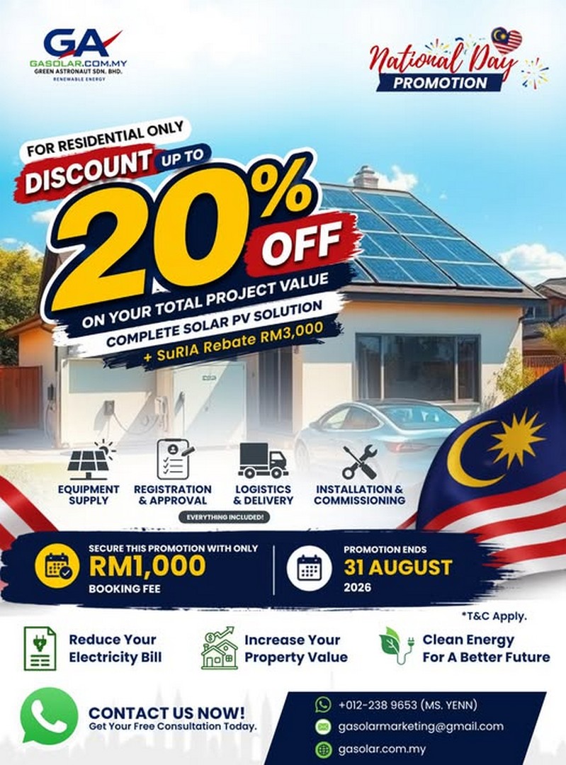 GA-Solar-National-Day-Promotion-with-Up-to-20-Off 13-31 August 2026: GA Solar: National Day Promotion with Up to 20% Off Complete Solar PV Packages