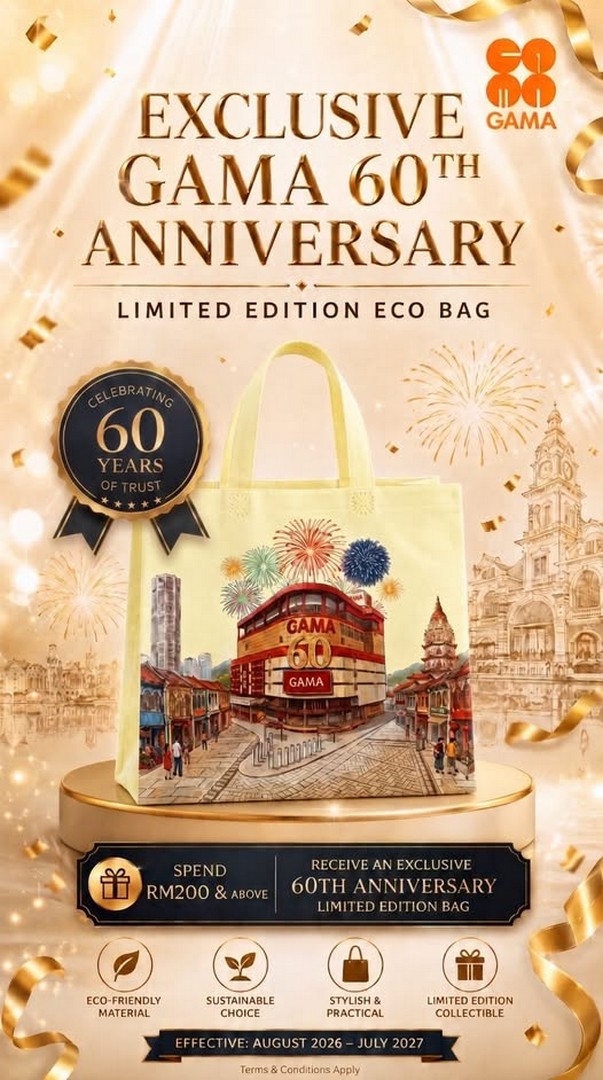 GAMA-Supermarket-and-Departmental-Store-60th-Anniversary-Promotion 1 August 2026–1 July 2027: GAMA Supermarket and Departmental Store 60th Anniversary Promotion – Spend RM200 and Receive a Limited Edition Eco Bag in Penang