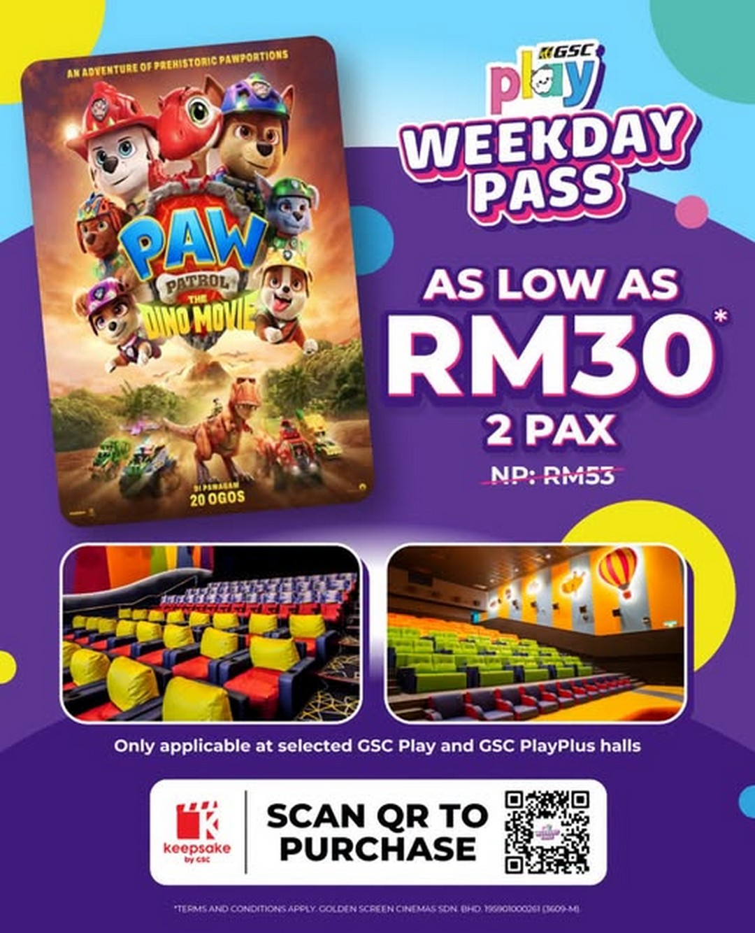 GSC-Play-Weekday-Pass-from-RM30 21 August 2026 onwards: GSC: Play Weekday Pass from RM30, Enjoy an Affordable Family Cinema Experience with PAW Patrol