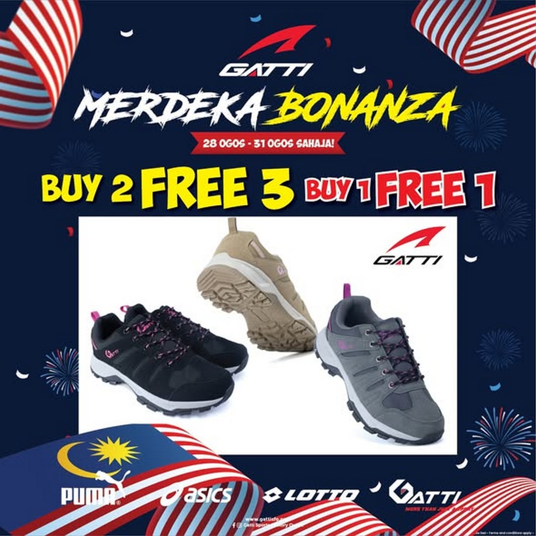 Gatti-Sports-Factory-Outlet-Merdeka-Bonanza-Buy-2-Free-3-Buy-1-Free-1-1 28-31 August 2026: Gatti Sports Factory Outlet: Merdeka Bonanza Buy 2 Free 3 & Buy 1 Free 1 Sportswear Sale Promotion