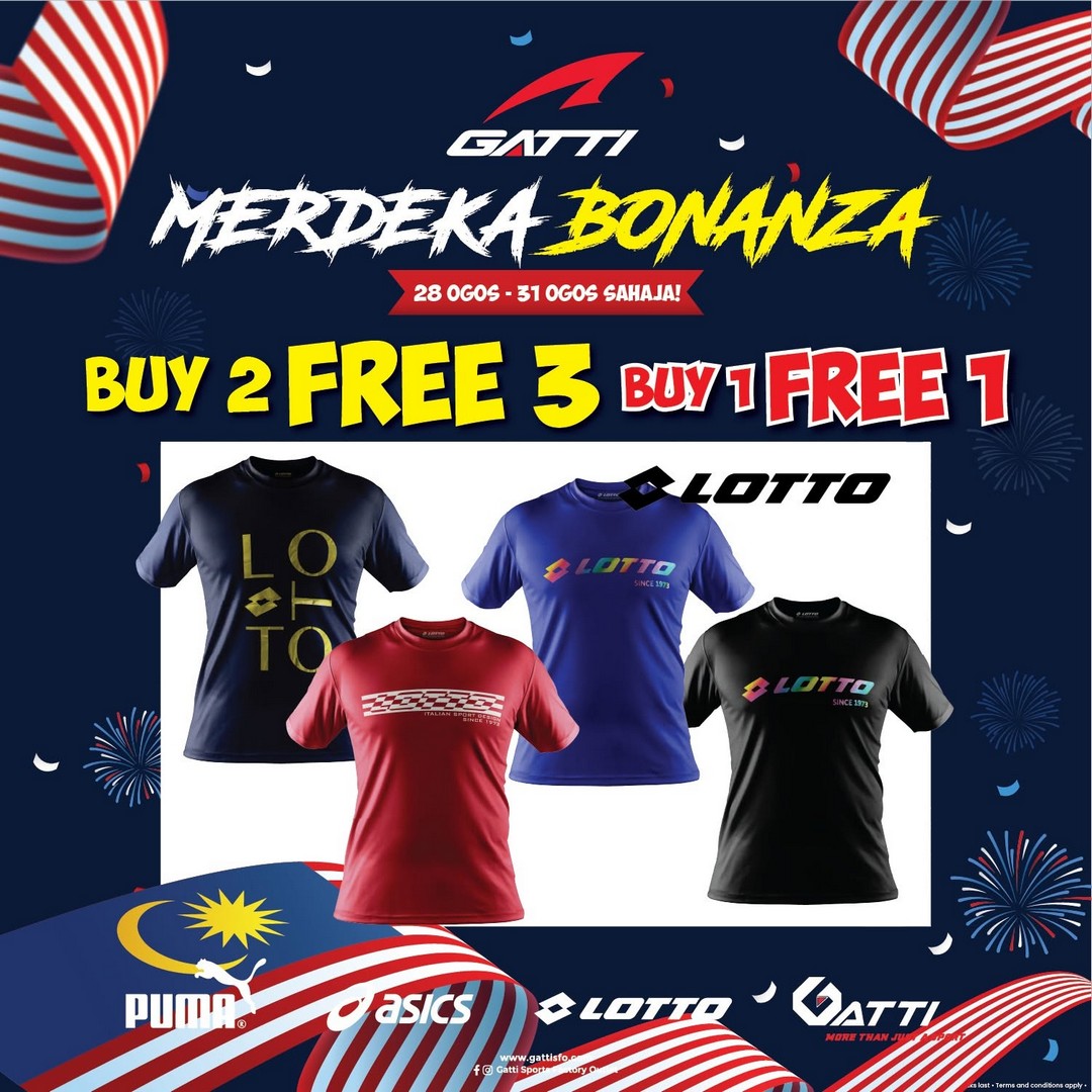 Gatti-Sports-Factory-Outlet-Merdeka-Bonanza-Buy-2-Free-3-Buy-1-Free-1-14 28-31 August 2026: Gatti Sports Factory Outlet: Merdeka Bonanza Buy 2 Free 3 & Buy 1 Free 1 Sportswear Sale Promotion