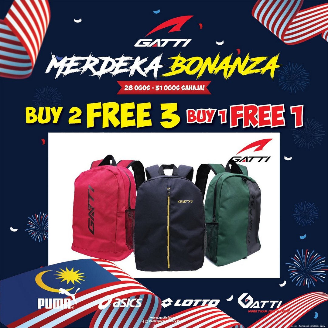 Gatti-Sports-Factory-Outlet-Merdeka-Bonanza-Buy-2-Free-3-Buy-1-Free-1-19 28-31 August 2026: Gatti Sports Factory Outlet: Merdeka Bonanza Buy 2 Free 3 & Buy 1 Free 1 Sportswear Sale Promotion