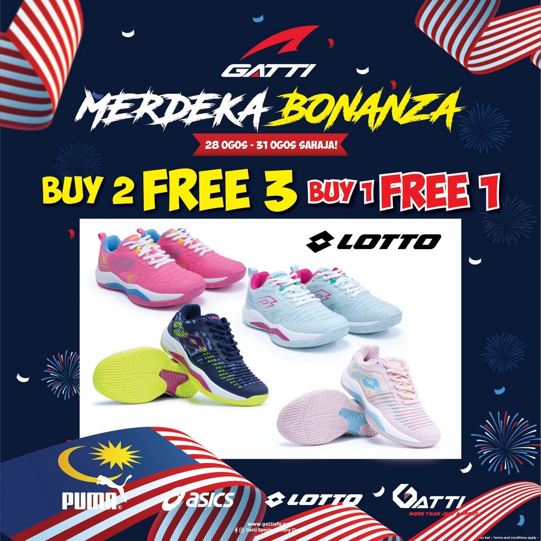 Gatti-Sports-Factory-Outlet-Merdeka-Bonanza-Buy-2-Free-3-Buy-1-Free-1-5 28-31 August 2026: Gatti Sports Factory Outlet: Merdeka Bonanza Buy 2 Free 3 & Buy 1 Free 1 Sportswear Sale Promotion