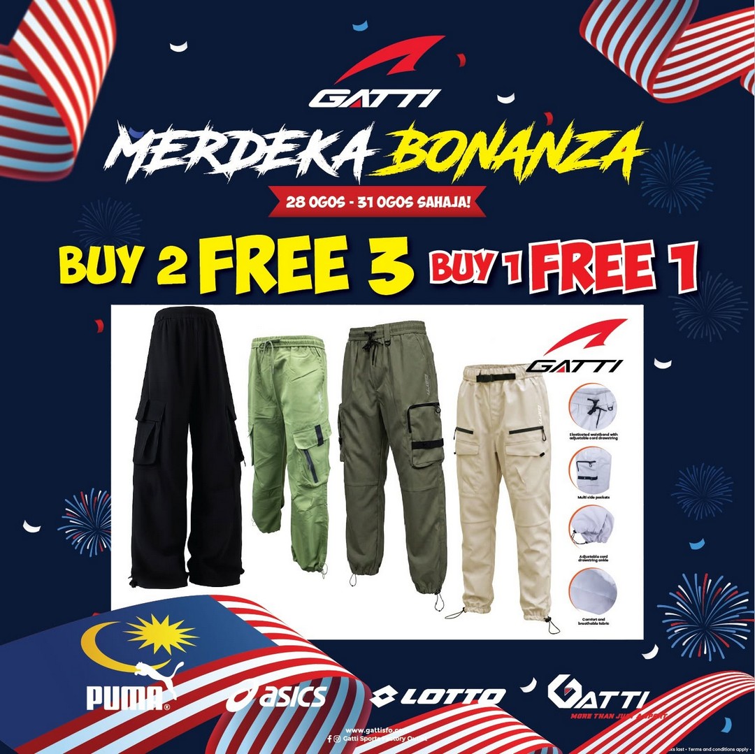 Gatti-Sports-Factory-Outlet-Merdeka-Bonanza-Buy-2-Free-3-Buy-1-Free-1-6 28-31 August 2026: Gatti Sports Factory Outlet: Merdeka Bonanza Buy 2 Free 3 & Buy 1 Free 1 Sportswear Sale Promotion