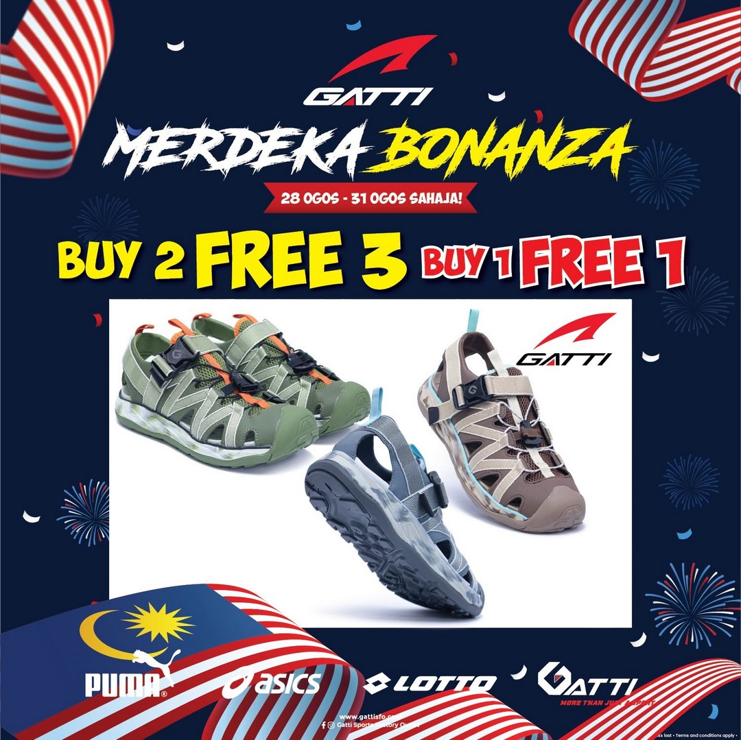 Gatti-Sports-Factory-Outlet-Merdeka-Bonanza-Buy-2-Free-3-Buy-1-Free-1-7 28-31 August 2026: Gatti Sports Factory Outlet: Merdeka Bonanza Buy 2 Free 3 & Buy 1 Free 1 Sportswear Sale Promotion