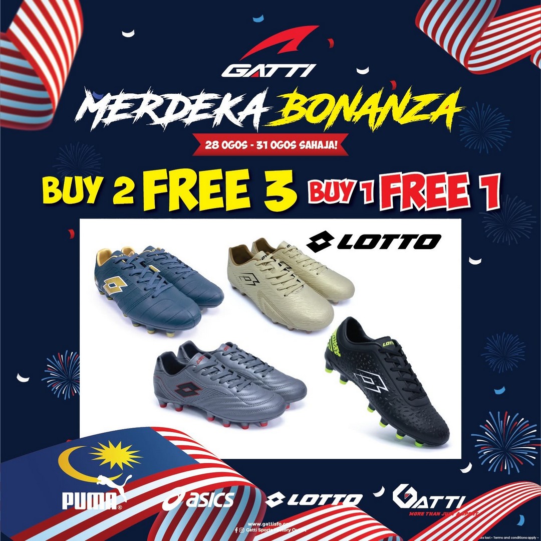 Gatti-Sports-Factory-Outlet-Merdeka-Bonanza-Buy-2-Free-3-Buy-1-Free-1-8 28-31 August 2026: Gatti Sports Factory Outlet: Merdeka Bonanza Buy 2 Free 3 & Buy 1 Free 1 Sportswear Sale Promotion