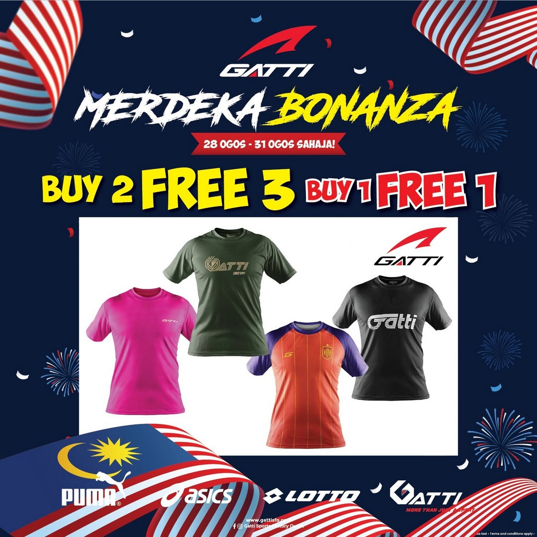 Gatti-Sports-Factory-Outlet-Merdeka-Bonanza-Buy-2-Free-3-Buy-1-Free-1-9 28-31 August 2026: Gatti Sports Factory Outlet: Merdeka Bonanza Buy 2 Free 3 & Buy 1 Free 1 Sportswear Sale Promotion