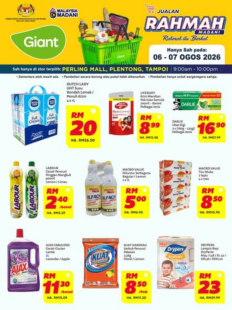 Giant-Malaysia-Daily-Necessities-Sale-3 6-7 August 2026: Giant Malaysia Daily Necessities Sale With Great Savings At Selected Stores