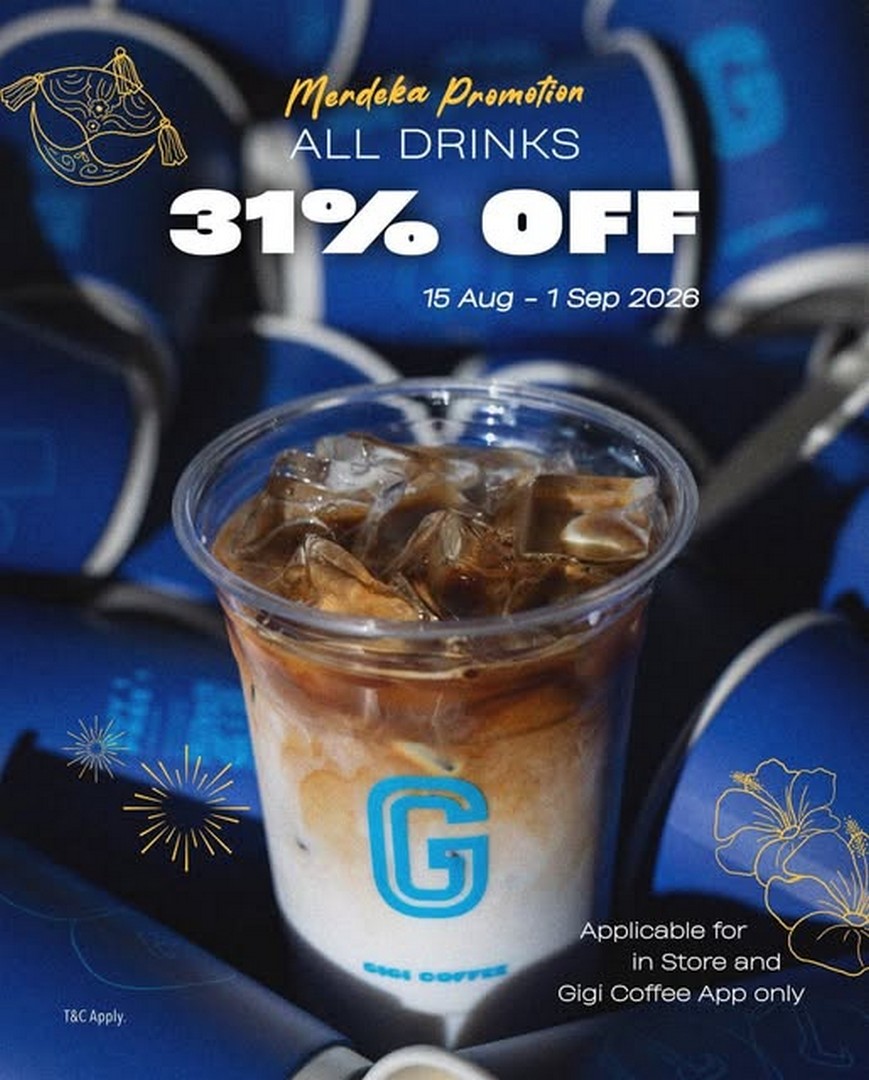 Gigi-Coffee-31-Off-All-Drinks-Merdeka-Promotion 15 August-1 September 2026: Gigi Coffee: 31% Off All Drinks Merdeka Promotion at Participating Malaysia Outlets