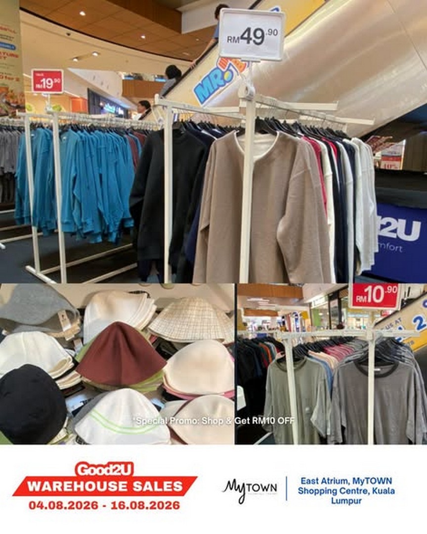 Good2U-Warehouse-Sale-Promotion-at-MyTOWN-Shopping-Centre-3 4-16 August 2026: Good2U Warehouse Sale Promotion at MyTOWN Shopping Centre with Great Fashion Bargains for the Whole Family