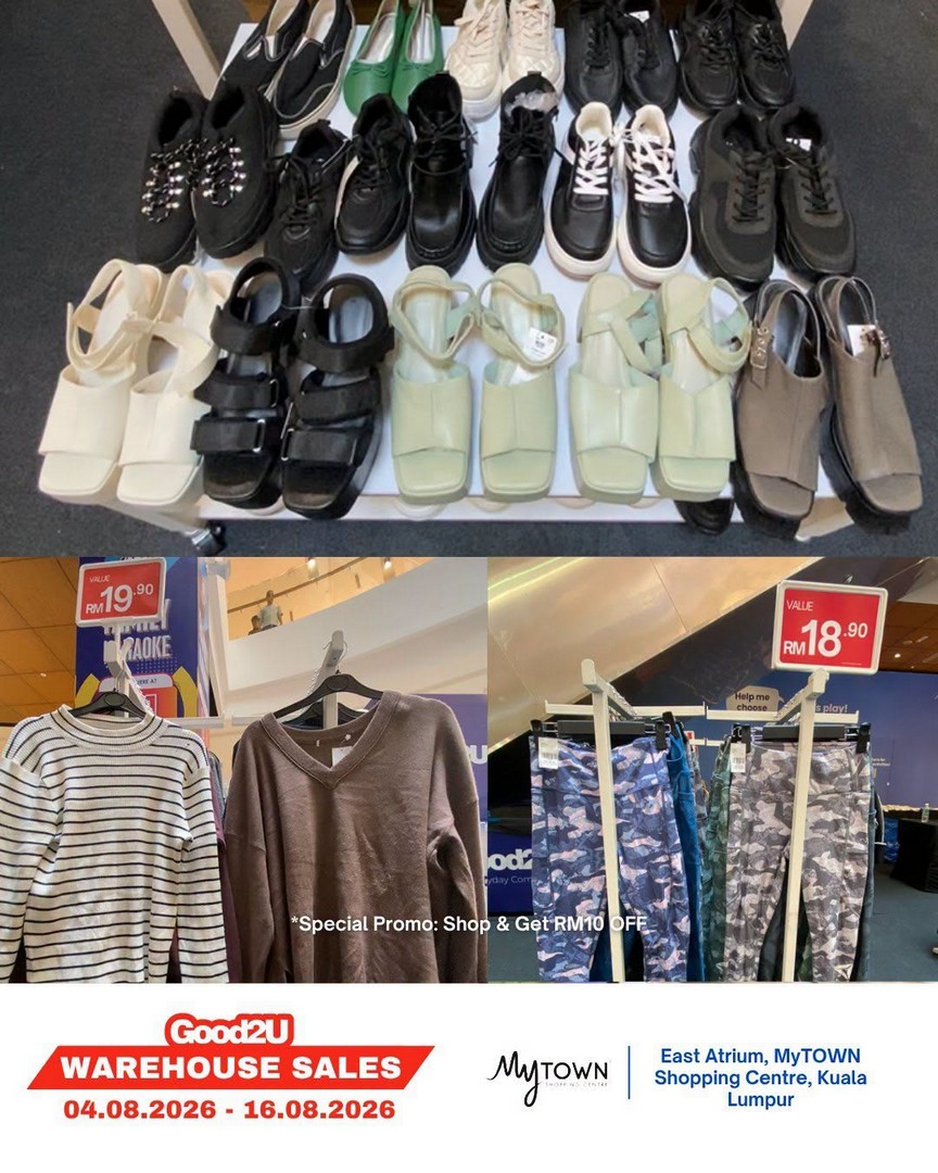 Good2U-Warehouse-Sale-Promotion-at-MyTOWN-Shopping-Centre-4 4-16 August 2026: Good2U Warehouse Sale Promotion at MyTOWN Shopping Centre with Great Fashion Bargains for the Whole Family