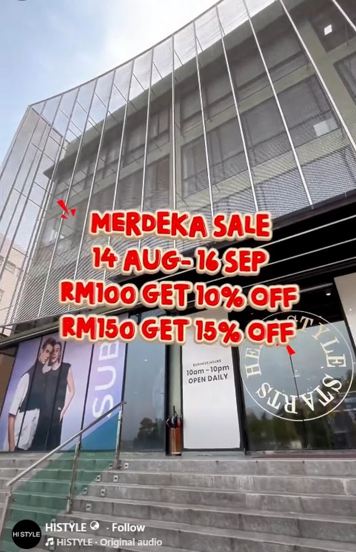 HI-STYLE-Merdeka-Promotion-–-Spend-RM100-Get-10-OFF 14 August-16 September 2026: HI STYLE: Merdeka Promotion – Spend RM100 Get 10% OFF or Spend RM150 Get 15% OFF at All Outlets