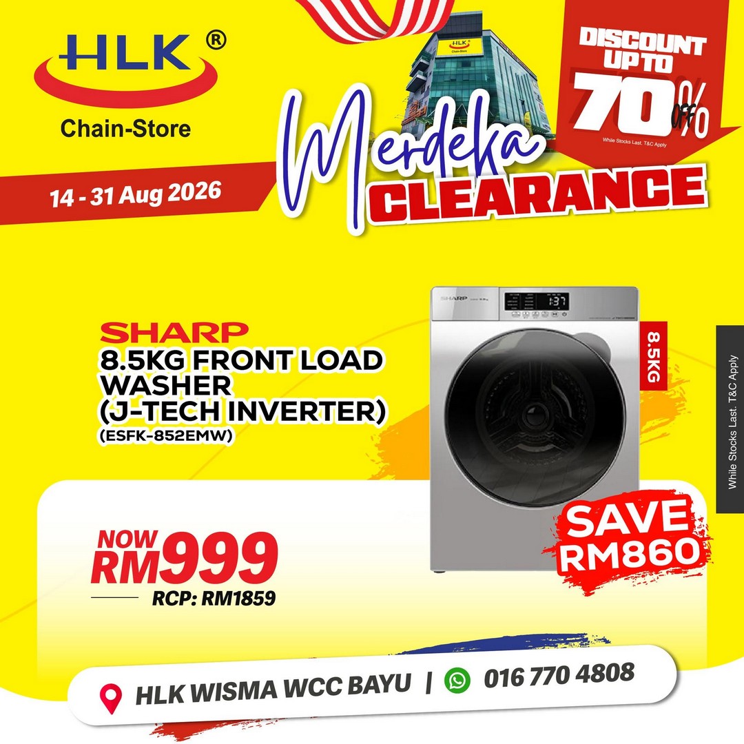 HLK-Chain-Store-Malaysia-Merdeka-Clearance-Sale-12 14-31 August 2026: HLK (Chain-Store) Malaysia: Merdeka Clearance Sale with Up to 70% Off Home Appliances, TVs, Air Conditioners and More