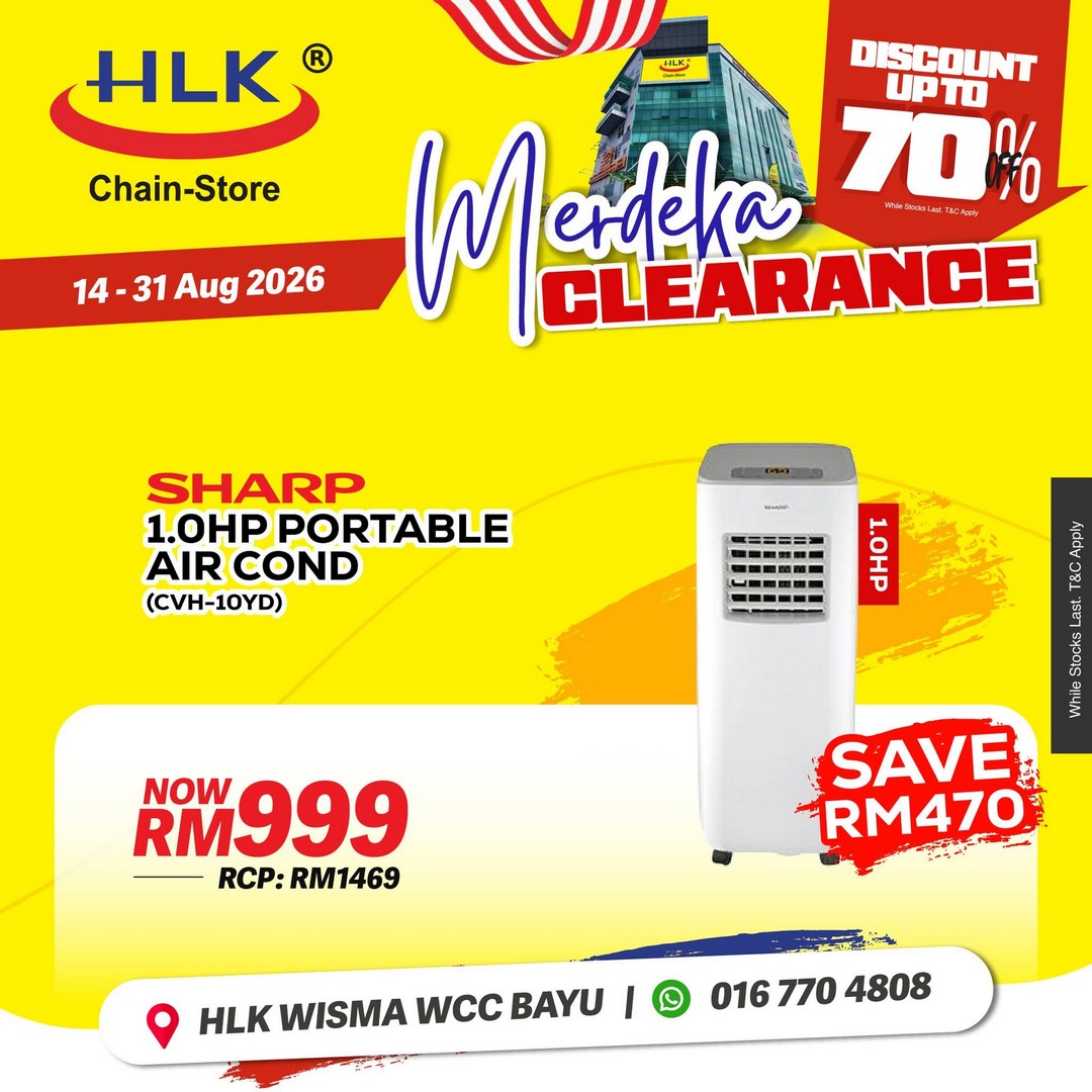 HLK-Chain-Store-Malaysia-Merdeka-Clearance-Sale-14 14-31 August 2026: HLK (Chain-Store) Malaysia: Merdeka Clearance Sale with Up to 70% Off Home Appliances, TVs, Air Conditioners and More
