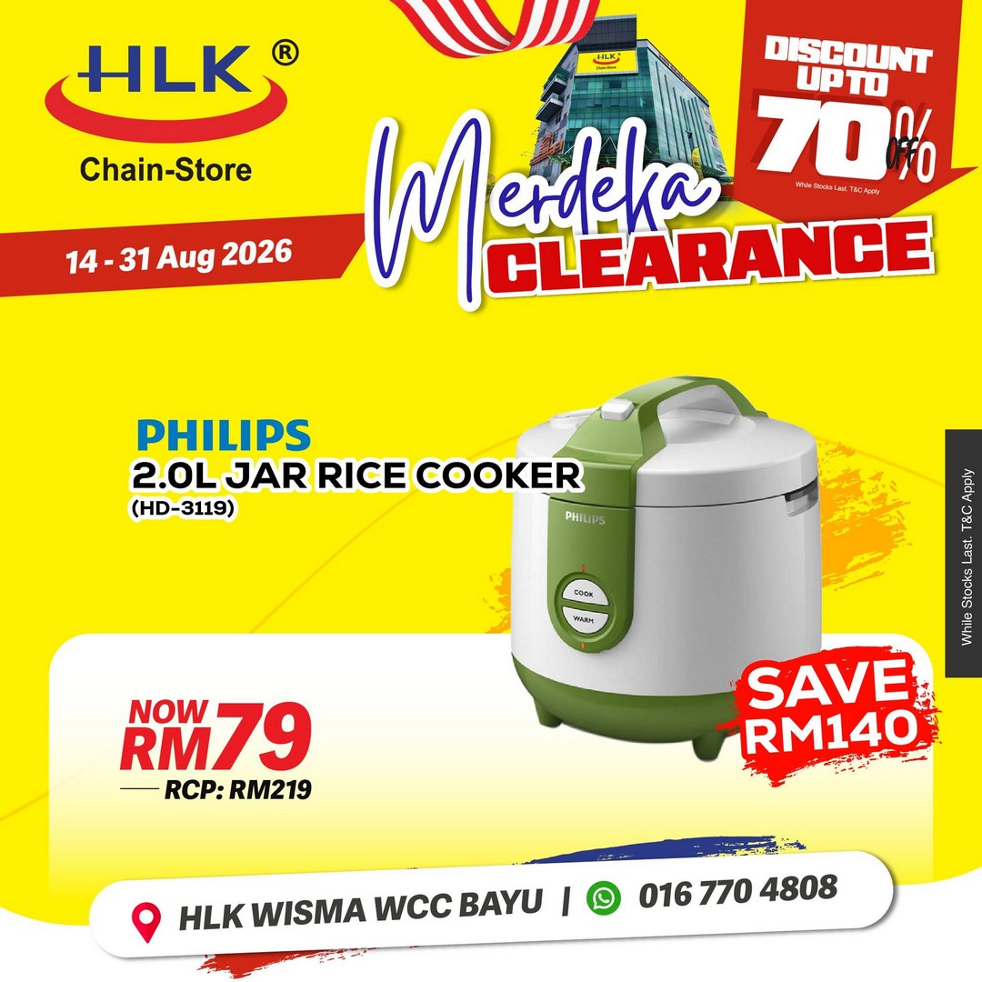 HLK-Chain-Store-Malaysia-Merdeka-Clearance-Sale-17 14-31 August 2026: HLK (Chain-Store) Malaysia: Merdeka Clearance Sale with Up to 70% Off Home Appliances, TVs, Air Conditioners and More