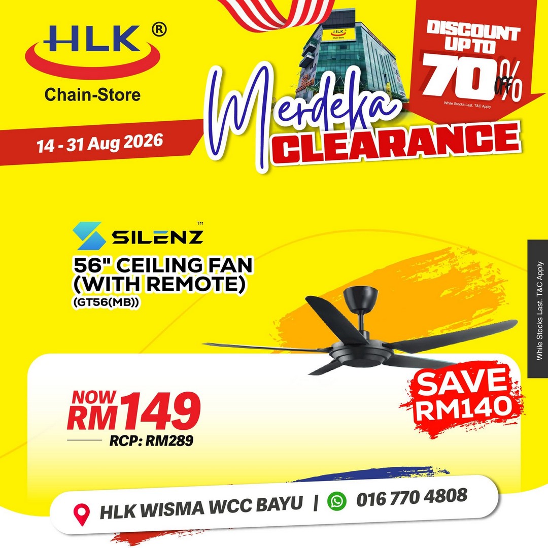 HLK-Chain-Store-Malaysia-Merdeka-Clearance-Sale-20 14-31 August 2026: HLK (Chain-Store) Malaysia: Merdeka Clearance Sale with Up to 70% Off Home Appliances, TVs, Air Conditioners and More