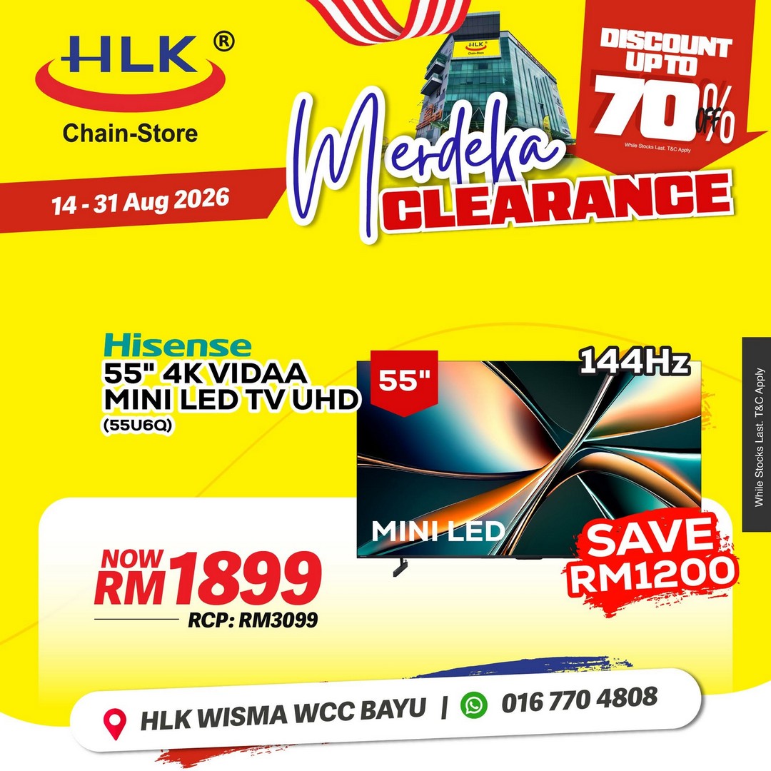 HLK-Chain-Store-Malaysia-Merdeka-Clearance-Sale-4 14-31 August 2026: HLK (Chain-Store) Malaysia: Merdeka Clearance Sale with Up to 70% Off Home Appliances, TVs, Air Conditioners and More