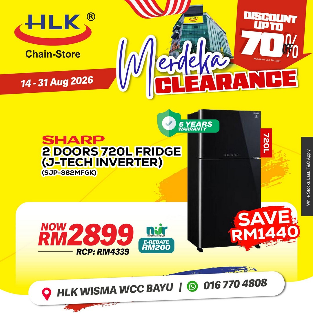 HLK-Chain-Store-Malaysia-Merdeka-Clearance-Sale-8 14-31 August 2026: HLK (Chain-Store) Malaysia: Merdeka Clearance Sale with Up to 70% Off Home Appliances, TVs, Air Conditioners and More