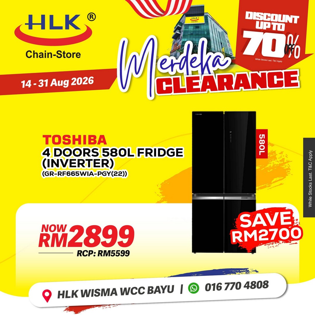 HLK-Chain-Store-Malaysia-Merdeka-Clearance-Sale-9 14-31 August 2026: HLK (Chain-Store) Malaysia: Merdeka Clearance Sale with Up to 70% Off Home Appliances, TVs, Air Conditioners and More