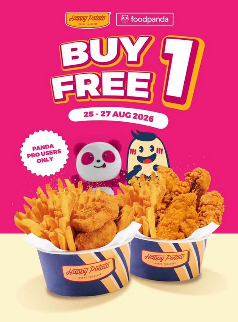 Happy-Potato-Buy-1-Free-1-Panda-Pro-Member-Promotion 25-27 August 2026: Happy Potato: Buy 1 Free 1 Panda Pro Member Promotion on Selected Combos and Waffle Fries