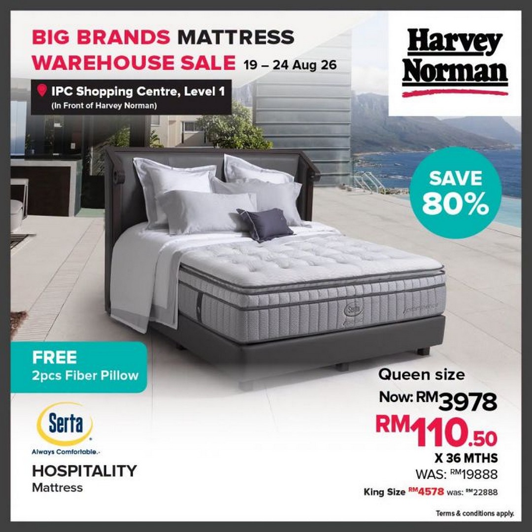 Harvey-Norman-Big-Brands-Mattress-Warehouse-Sale-4 19-24 August 2026: Harvey Norman: Big Brands Mattress Warehouse Sale Up to 80% OFF + Extra 20% OFF at IPC Shopping Centre