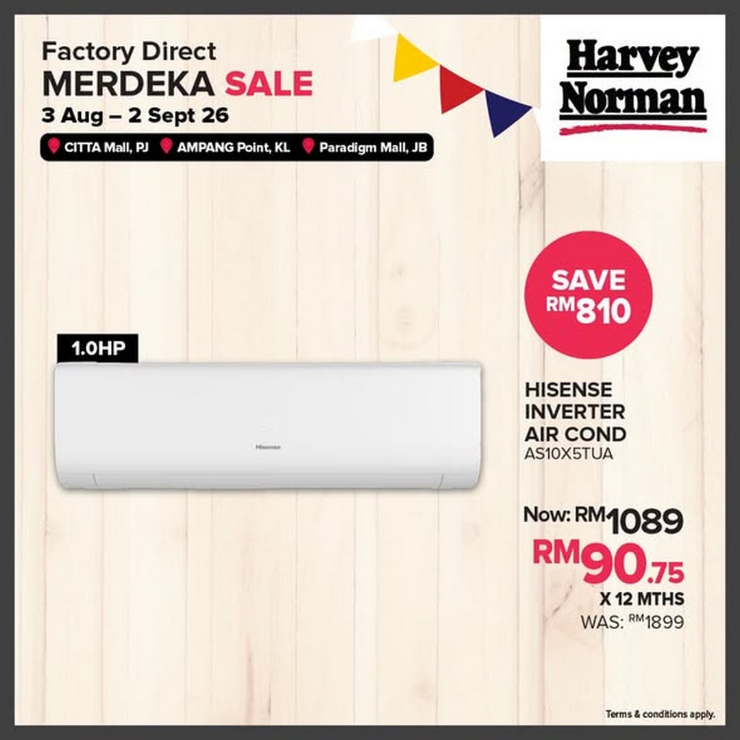 Harvey-Norman-Malaysia-Factory-Direct-Merdeka-Sale-1 3 August–2 September 2026: Harvey Norman Malaysia Factory Direct Merdeka Sale – Save Up to 80% on Home Appliances, Furniture and Electronics Promotion at Citta Mall, Ampang Point & Paradigm Mall JB