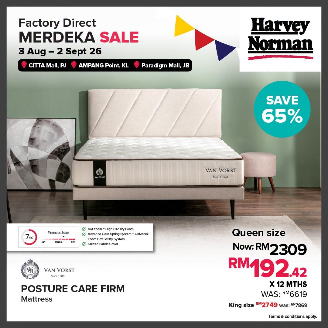 Harvey-Norman-Malaysia-Factory-Direct-Merdeka-Sale-13 3 August–2 September 2026: Harvey Norman Malaysia Factory Direct Merdeka Sale – Save Up to 80% on Home Appliances, Furniture and Electronics Promotion at Citta Mall, Ampang Point & Paradigm Mall JB