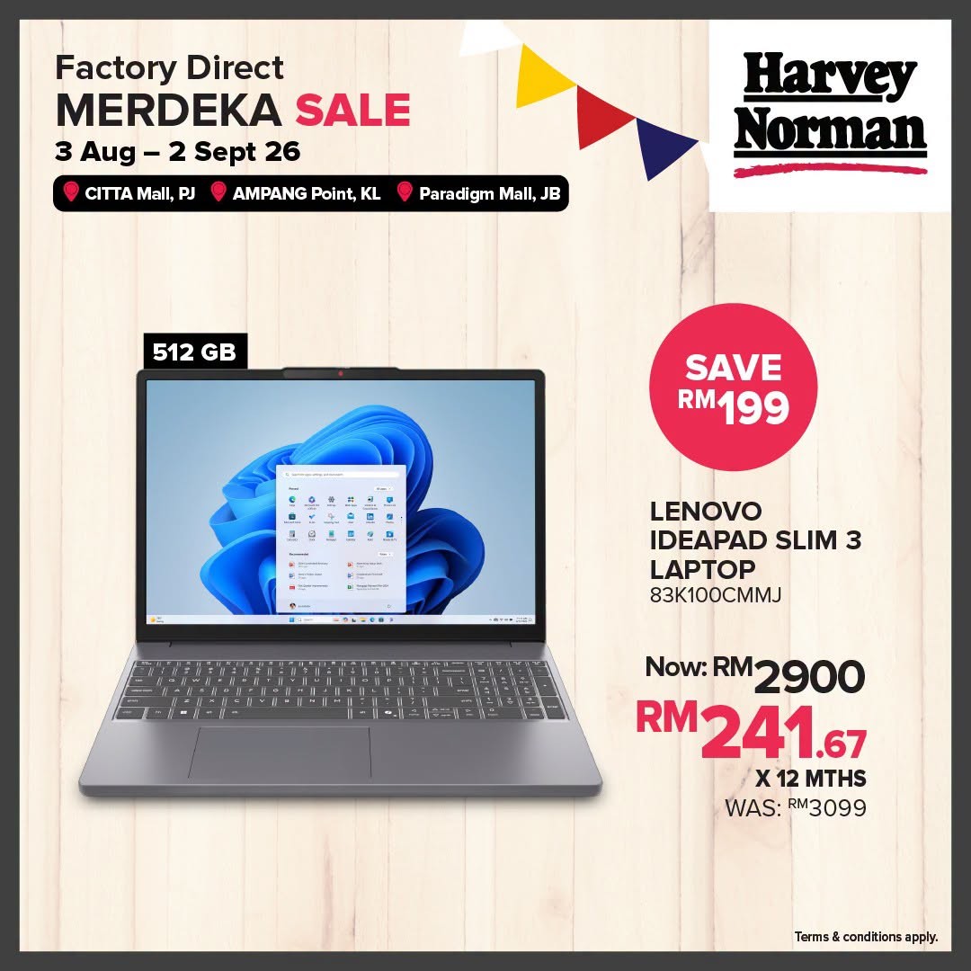Harvey-Norman-Malaysia-Factory-Direct-Merdeka-Sale-7 3 August–2 September 2026: Harvey Norman Malaysia Factory Direct Merdeka Sale – Save Up to 80% on Home Appliances, Furniture and Electronics Promotion at Citta Mall, Ampang Point & Paradigm Mall JB