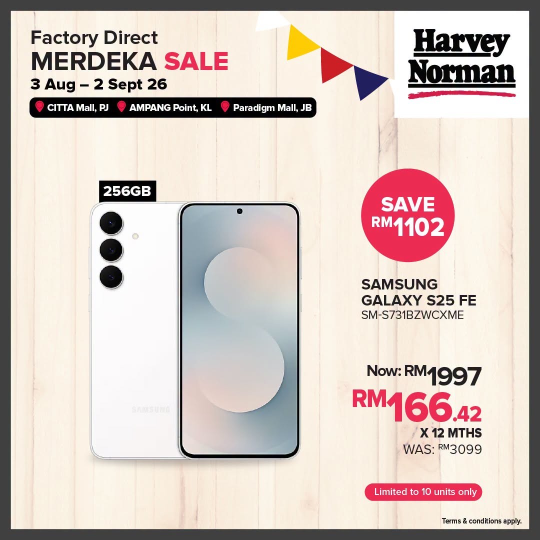 Harvey-Norman-Malaysia-Factory-Direct-Merdeka-Sale-8 3 August–2 September 2026: Harvey Norman Malaysia Factory Direct Merdeka Sale – Save Up to 80% on Home Appliances, Furniture and Electronics Promotion at Citta Mall, Ampang Point & Paradigm Mall JB