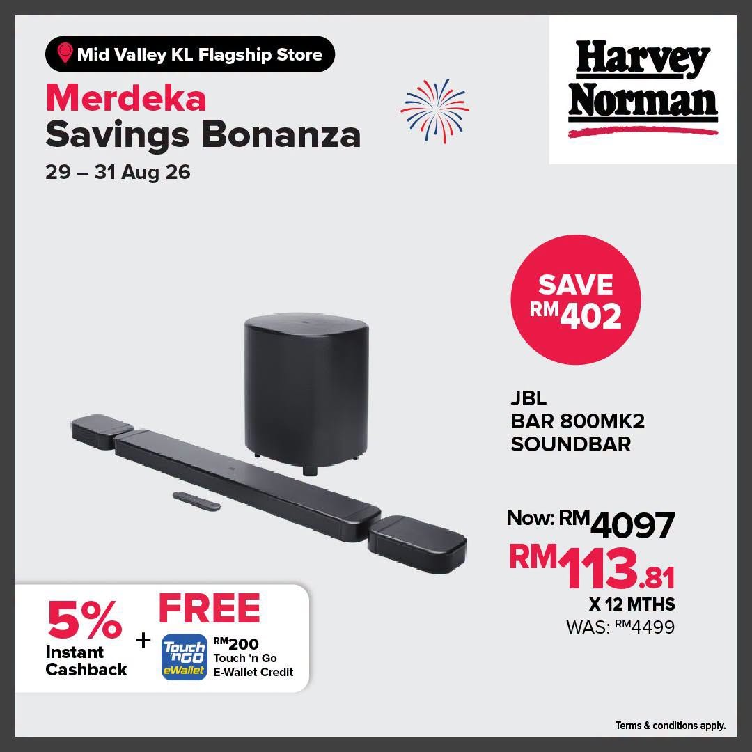 Harvey-Norman-Malaysia-Merdeka-Savings-Bonanza-Promotion-7 29-31 August 2026: Harvey Norman Malaysia, Merdeka Savings Bonanza Promotion with RM1 Lucky Draw, Sure Win Prizes and In-Store Activities