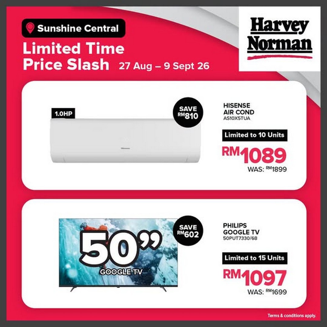 Harvey-Norman-Malaysia-Sunshine-Central-Limited-Time-Price-Slash-1 27 August-9 September 2026: Harvey Norman Malaysia Sunshine Central Limited Time Price Slash Promotion, Save Up to 80% Off on Selected Favourites