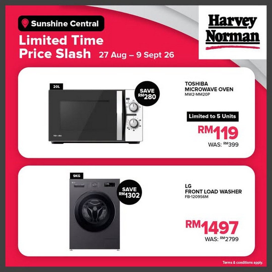 Harvey-Norman-Malaysia-Sunshine-Central-Limited-Time-Price-Slash-2 27 August-9 September 2026: Harvey Norman Malaysia Sunshine Central Limited Time Price Slash Promotion, Save Up to 80% Off on Selected Favourites