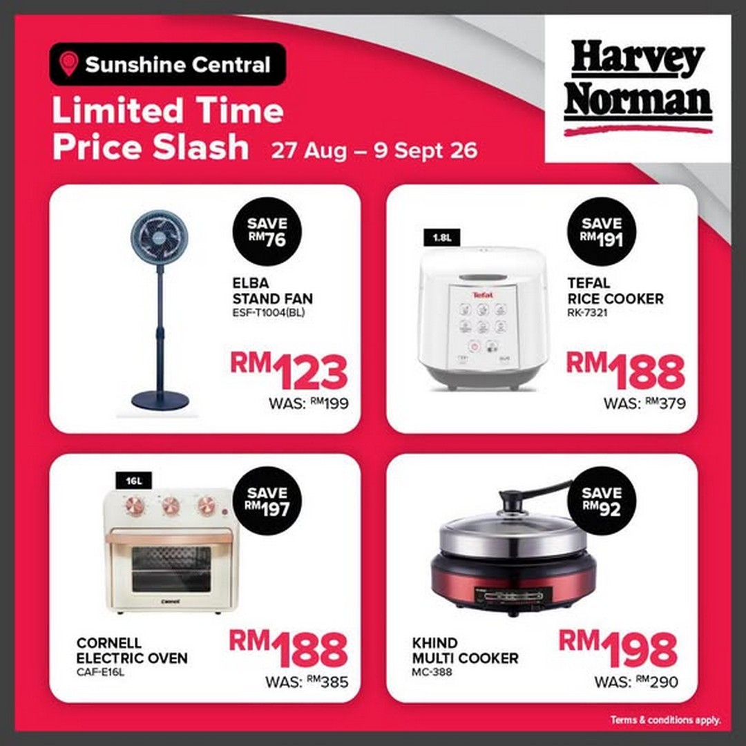 Harvey-Norman-Malaysia-Sunshine-Central-Limited-Time-Price-Slash-3 27 August-9 September 2026: Harvey Norman Malaysia Sunshine Central Limited Time Price Slash Promotion, Save Up to 80% Off on Selected Favourites
